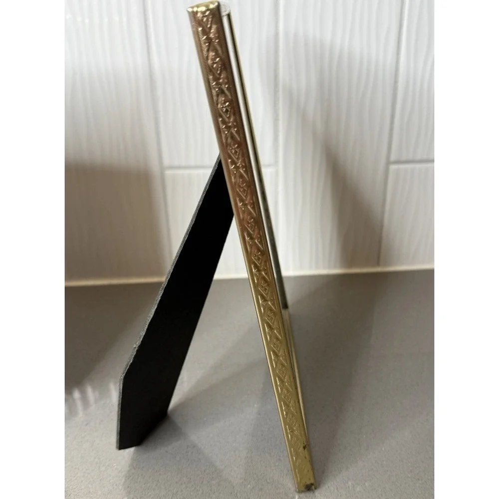 Lot of 2 Vintage MCM Hollywood Brass Metal Picture Frame Gold Tone 8 x 10 GUC